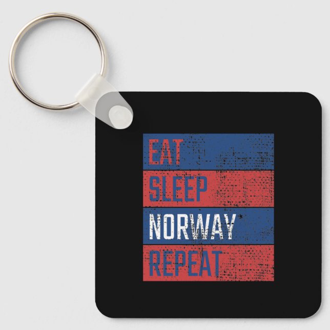 Chaveiro Noruega - Coma Durma Noruega Repita  (Frente)