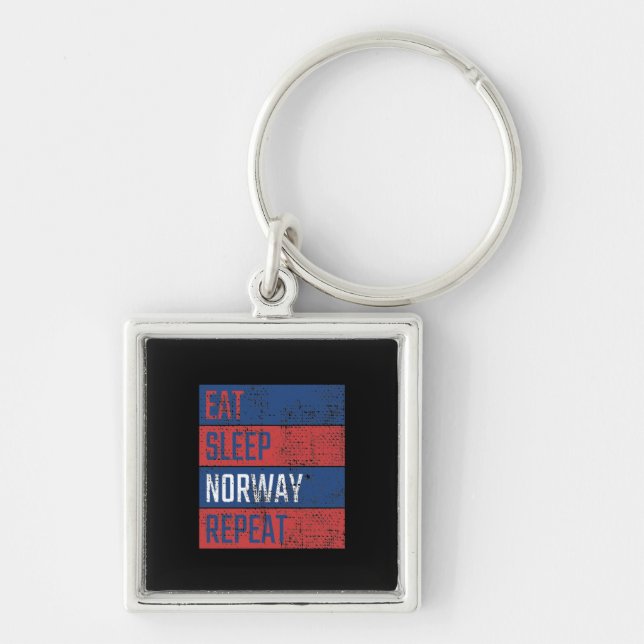 Chaveiro Noruega - Comer Dormir Noruega Repetir  (Frente)