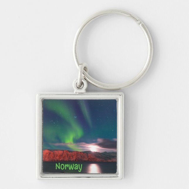 Chaveiro Noruega - Norte escandinavo - Luzes vermelhas (Frente)