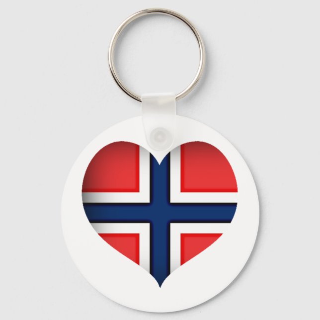 Chaveiro Norway Flag Heart (Frente)