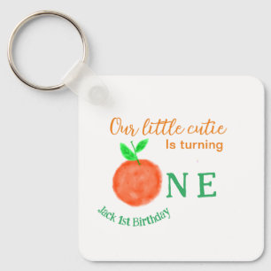 Chaveiro Nossa pequena fruta de citros laranja de aniversár