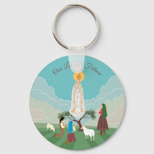 Chaveiro Nossa Senhora de Fátima e os três pastores