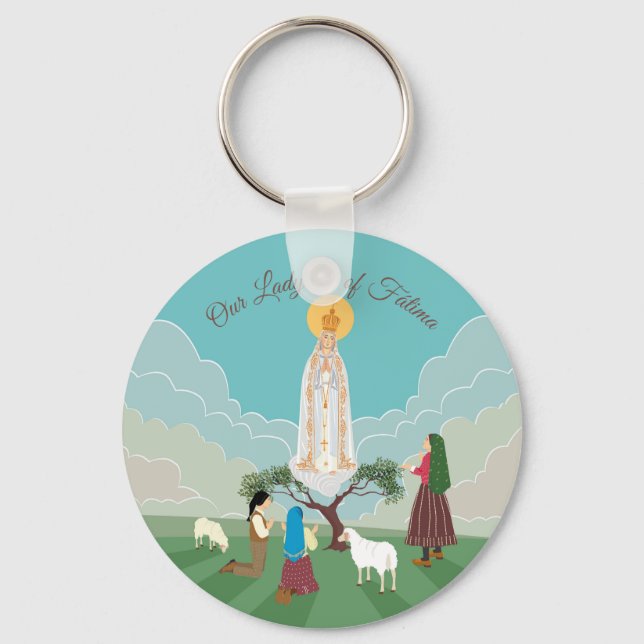 Chaveiro Nossa Senhora de Fátima e os três pastores (Frente)
