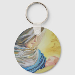 Chaveiro Nossa Senhora do Silêncio segurando Jesus bebê