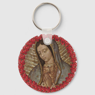 CHAVEIRO NOSSA SENHORA GUADALUPE COM ROSAS ESPANHÓIS
