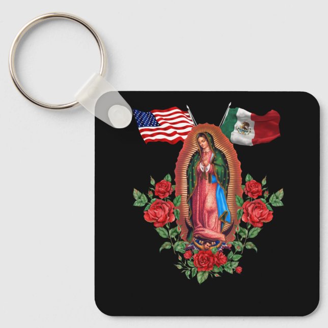 Chaveiro Nossa Senhora Virgen De Guadalupe Bandeira Mexican (Frente)
