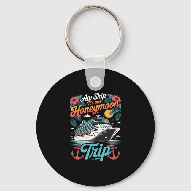 Chaveiro Nossa Viagem de Lua de Mel Camisetas Casais Combin (Frente)