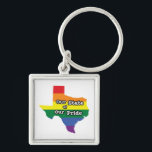 Chaveiro Nosso Estado de Orgulho | Texas<br><div class="desc">Este trabalho de arte colorido mostra o estado do Texas criado de um arco-íris.</div>