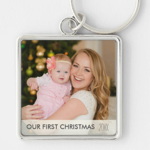 Chaveiro Nosso Primeiro Natal 2024 Nova Mãe e Foto do Bebê