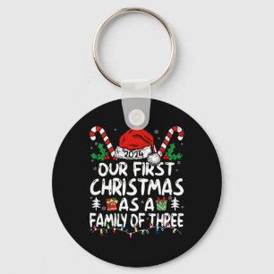 Chaveiro Nosso Primeiro Natal Como Uma Família De Três Novo