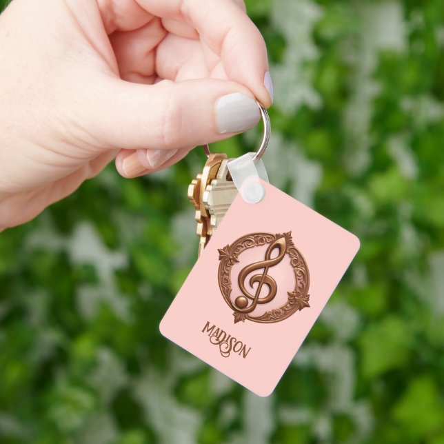 Chaveiro Nota de Limpeza Musical de Nome Personalizado (Mão)