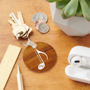 Chaveiro Nota de música personalizada sobre madeira