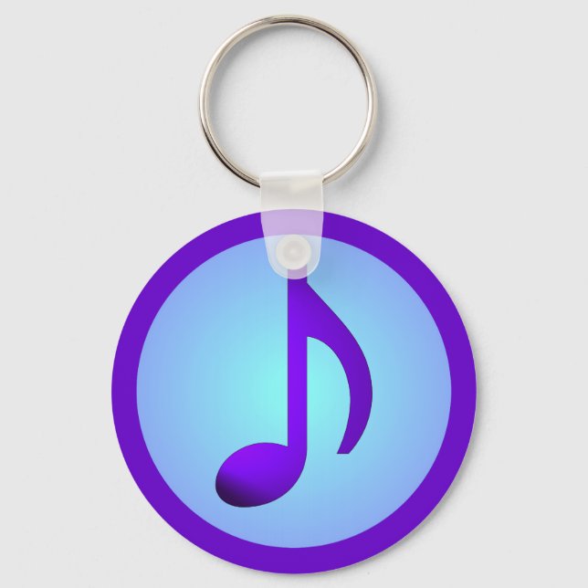 Chaveiro Nota Musical Azul Roxa Única e Elegante (Frente)
