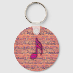 Chaveiro Nota musical na moda feminino na partitura
