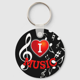 Chaveiro (NOTAS BRANCAS) I Love (Heart) Music (Heart)