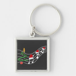 Chaveiro Notas de Música de Natal Santa Hat Treble Clef