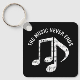 Chaveiro Notas de Música Preta