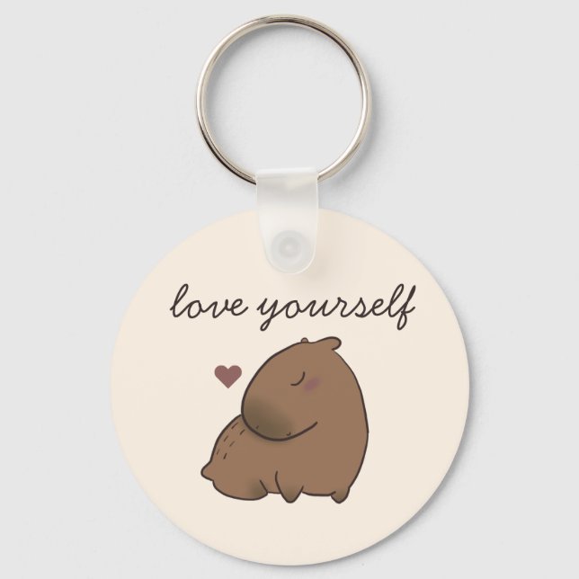Chaveiro Notas de posto de Cute Capybara (Frente)