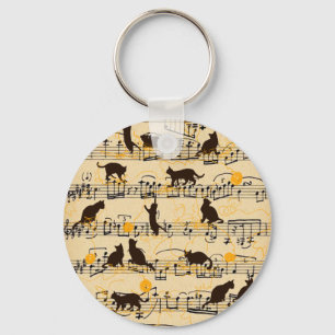 Chaveiro Notas e gatinhos musicais