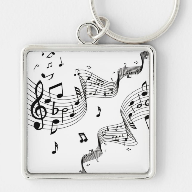 Chaveiro Notas Musicais em Branco  (Frente)