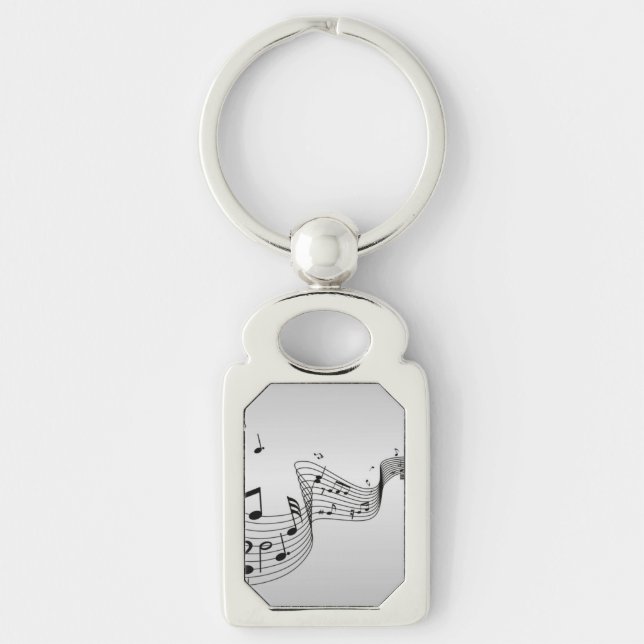 Chaveiro Notas Musicais em Prata (Frente)