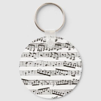 Chaveiro Notas musicais em preto e branco