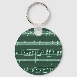 Chaveiro notas musicais verdes