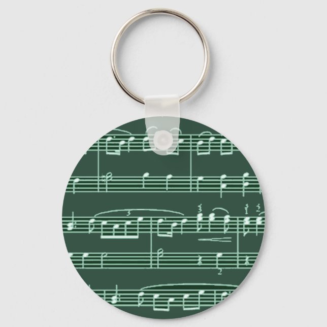 Chaveiro notas musicais verdes (Frente)