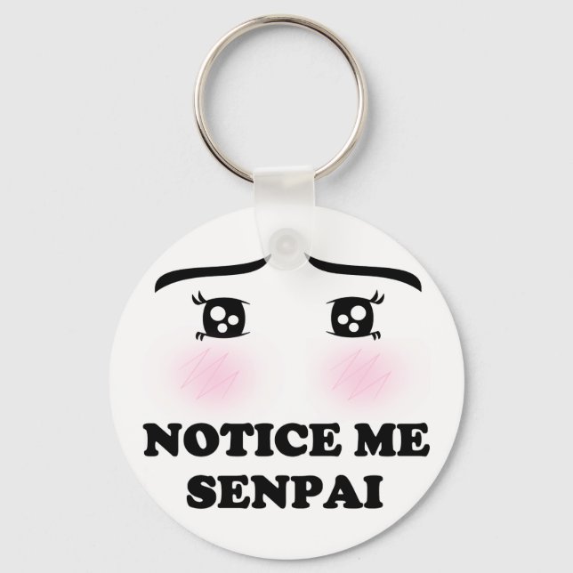 Chaveiro Notice Me Senpai Blushing Anime Girl Kawaii Suki (Frente)
