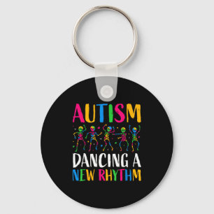 Chaveiro Nova Camisa Autismo Esqueleto Dançando Ritmo Autis