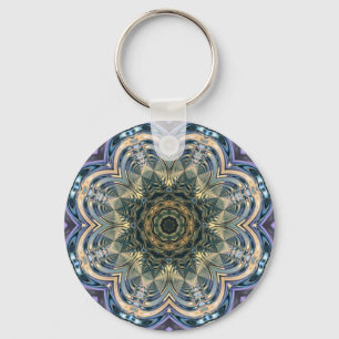 Chaveiro Nova Era Boêmia Yoga Azul Roxo Mandala