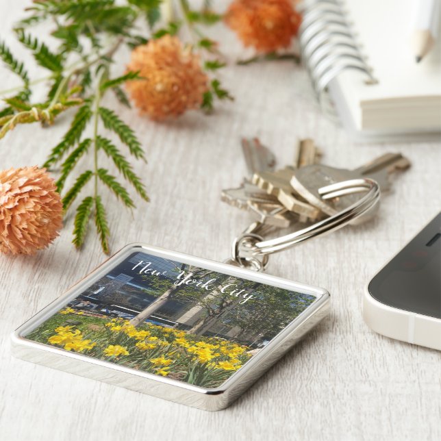 Chaveiro Nova Iorque Daffodils Columbus Circle NYC Primaver (Lateral)