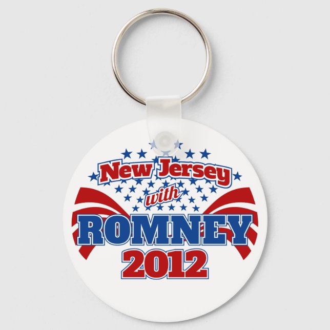 Chaveiro Nova Jersey com Romney 2012 (Frente)