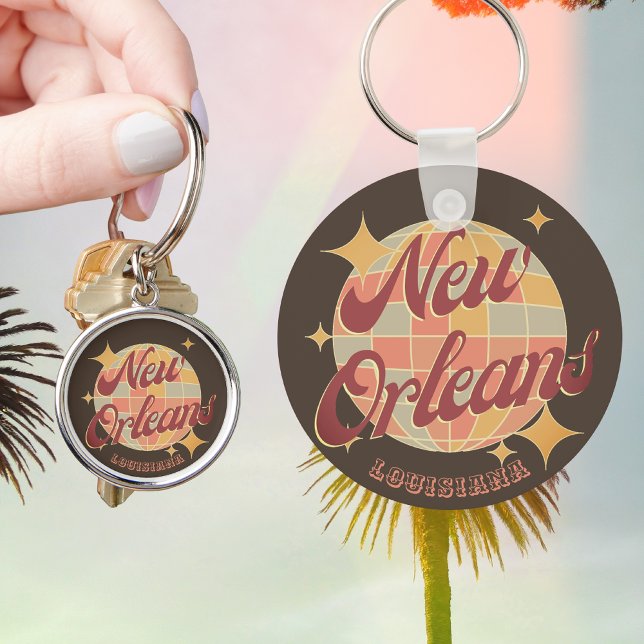 Chaveiro Nova Orleans City Louisiana Retro Vintage (Criador carregado)