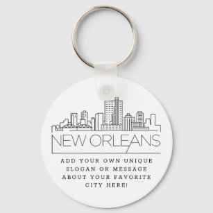Chaveiro Nova Orleans Estilizada Skyline   Slogan Personali
