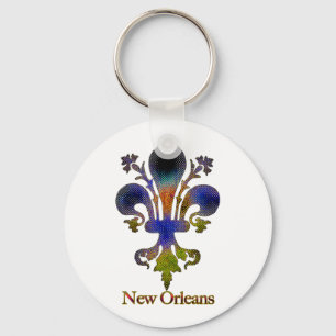 Chaveiro Nova Orleans Fleur de lis, antiga colorido