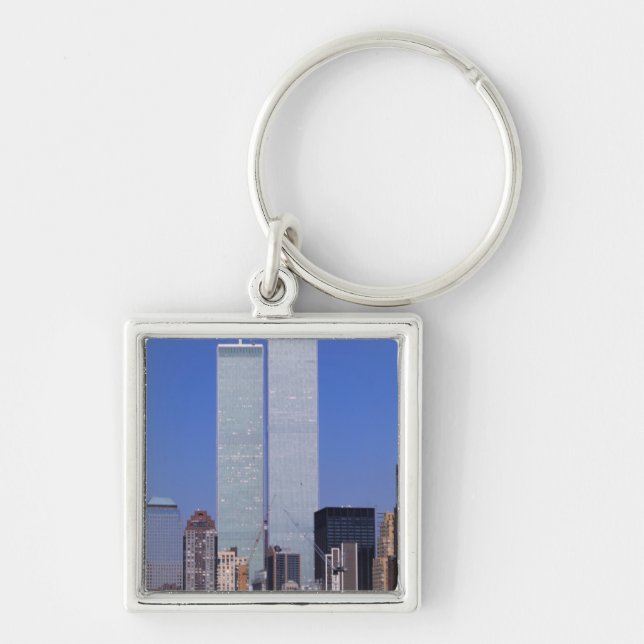 Chaveiro Nova York, EUA. Torres gêmeas do famoso mundo (Frente)