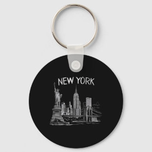 Chaveiro Nova York Para Homens Mulheres Ny Cidade Vintage U