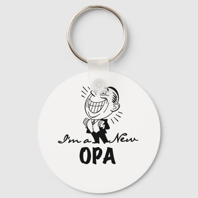Chaveiro Novas camisetas e presentes de avô sorridentes (Frente)