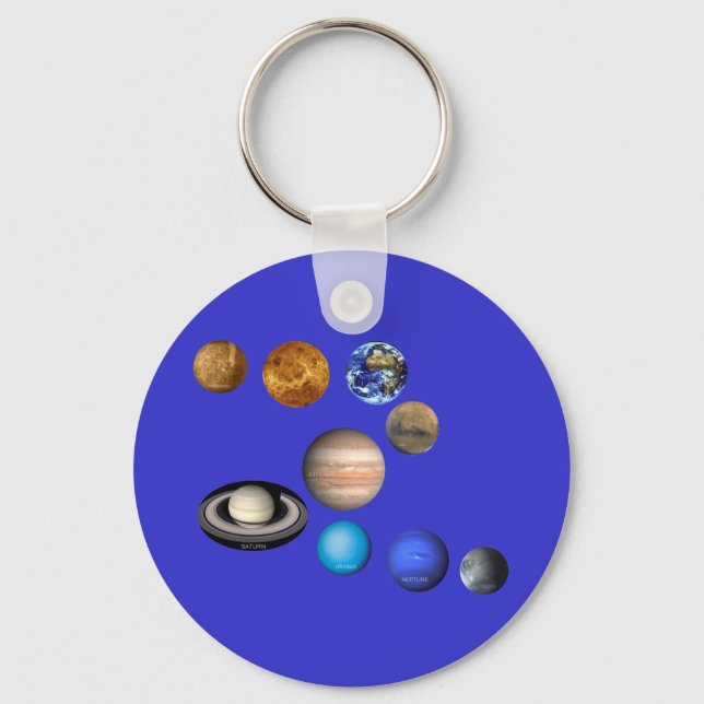 Chaveiro Nove planetas no sistema solar (Frente)