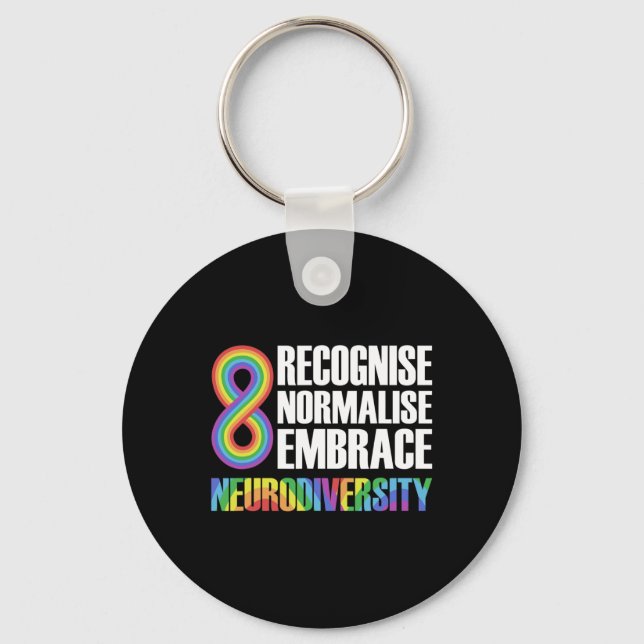 Chaveiro Novidade Neurodiversidade Rainbow Infinity Autism  (Frente)