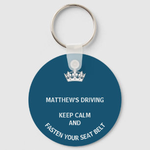 Chaveiro Novo driver personalizado Blue Keep Calm Learning