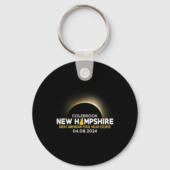 Chaveiro Novo Hampshire Nh Eclipse Solar Total 2024  (Frente)