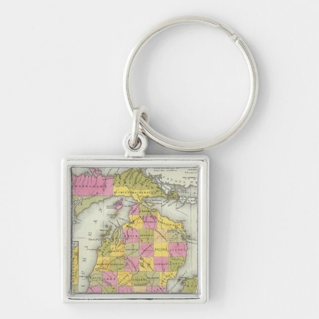 Chaveiro Novo Mapa De Michigan 2 (Frente)