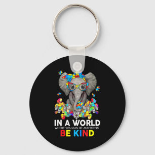Chaveiro Num Mundo Seja Gentil Elefante Bonito Autismo Mãe
