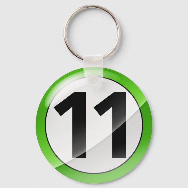 Chaveiro Number 11 green Key Chain (Frente)