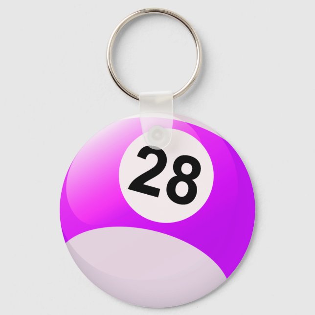 Chaveiro Number 28 Billiards Ball (Frente)