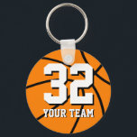 Chaveiro Number 32 basketball keychains | Personalizable<br><div class="desc">Number 323 basketball keychains | Personalizable team name and jersey number. Cool sports gift idea for basketball players and coaches.</div>
