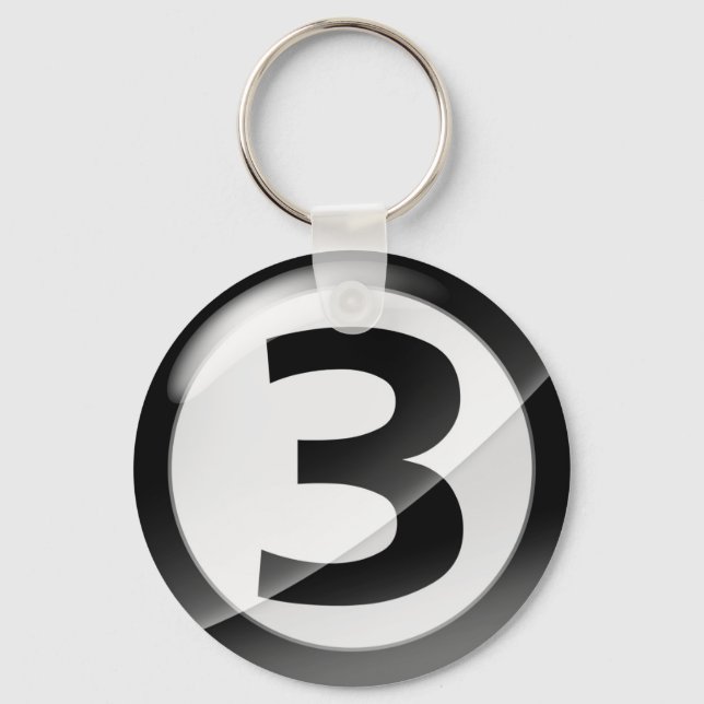 Chaveiro Number 3 black Key Chain (Frente)