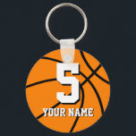 Chaveiro Number 5 basketball keychains | Personalizable<br><div class="desc">Number 5 basketball keychains | Personalizable name and jersey number. Cool sports gift idea for basketball players.</div>